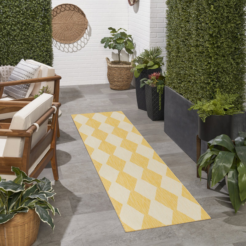  Tapis moderne jaune 2 pi 2 po x 12 pi Positano, Yellow, Runner 2'2" x 12'