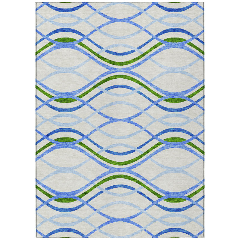 Tapis intérieur lavable abstrait 9 pi x 12 pi beige