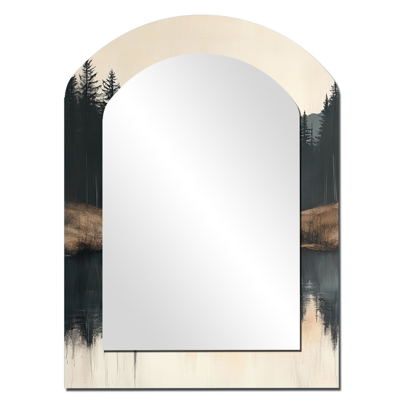 Miroir mural gris gris, 34 po x 25 po