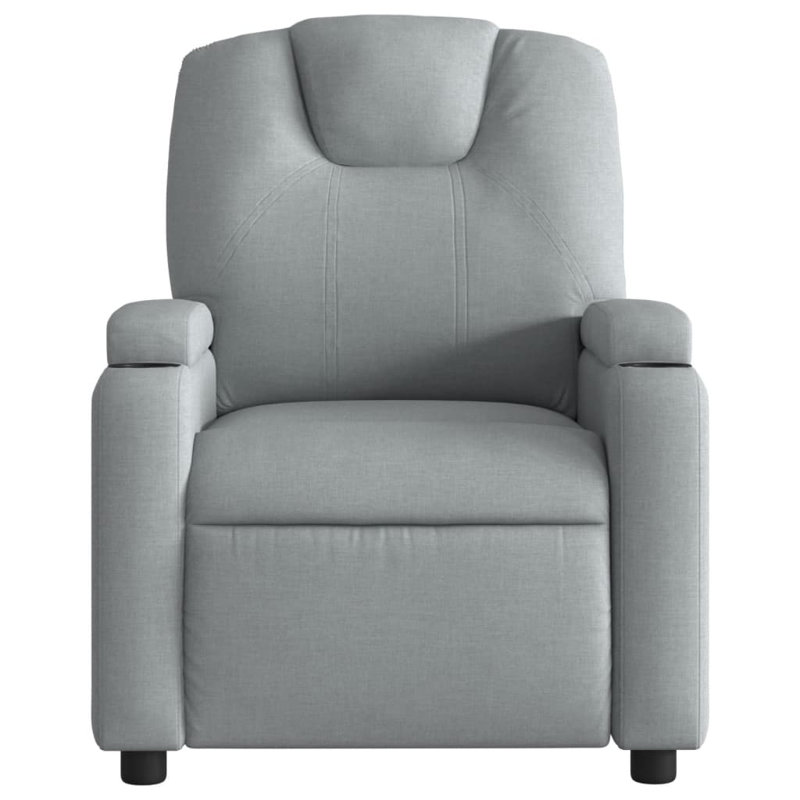 vidaXL Recliner Chair, Adjustable, Light Gray Polyester, Manual