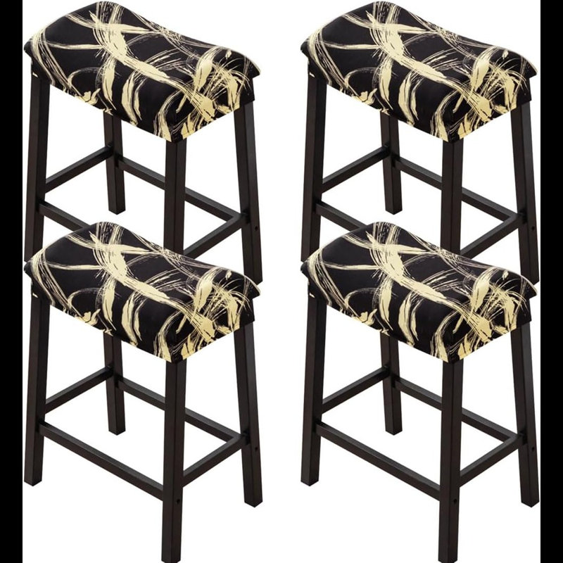 Bar Stool Cover Rectangle Set Of 4 Printed Stretch Counter Height Bar Stools Slipcovers Saddle Stool Slipcover Bench Seat Protector Backless Bar Stools Covers For Kitchen Counter