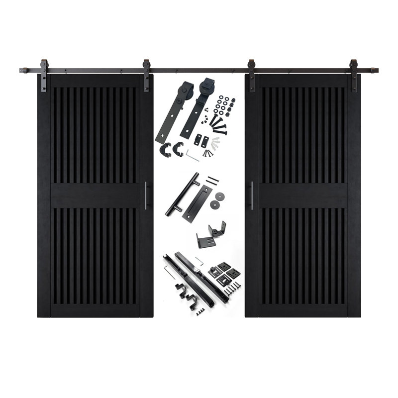 Ensemble de quincaillerie pour porte de grange non assemblée et non montée de 40 po x 84 po Homacer Black Homacer, 40" x 84"