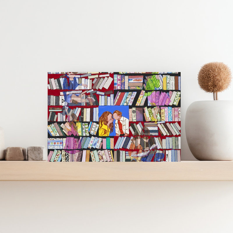 Murmures parmi les livres - Affiche murale colorée et vibrante représentant une architecture contemporaine, 12" H x 18" W