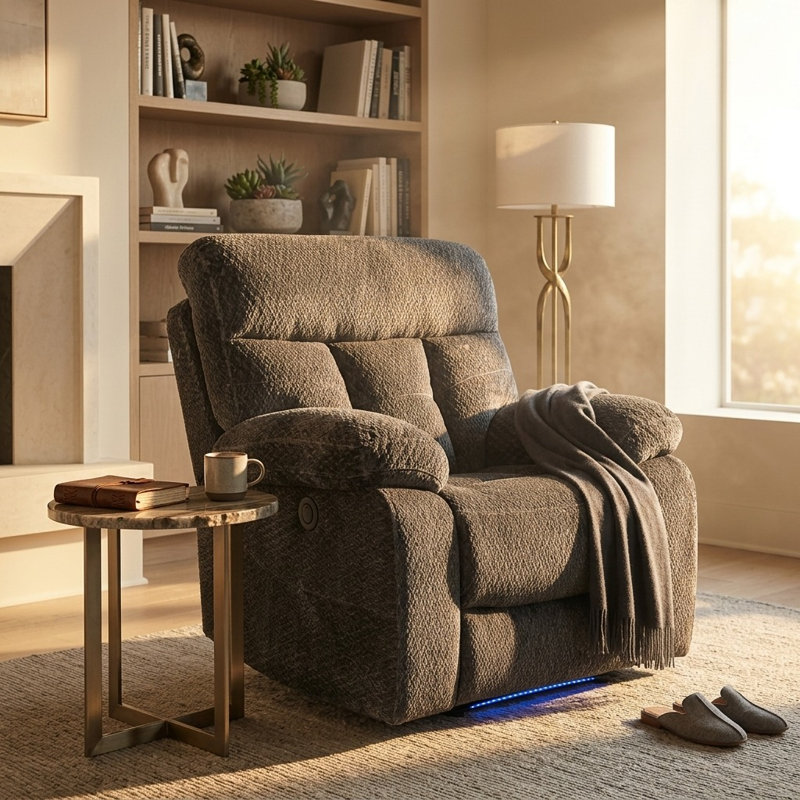 Fauteuil inclinable gris en cachemire