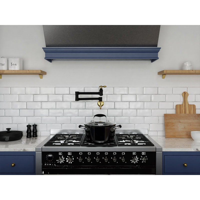 ANZZI Kitchen Faucet, Matte Black/Brushed Gold