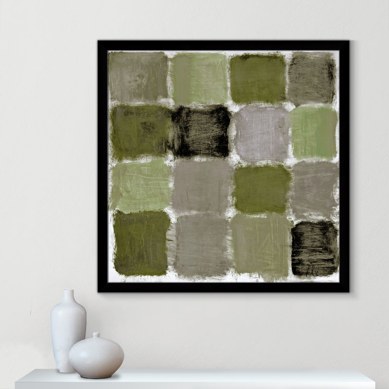 Reproduction de reflets verts par Casa Fine Arts, Impression encadrée noire sans passe-partout