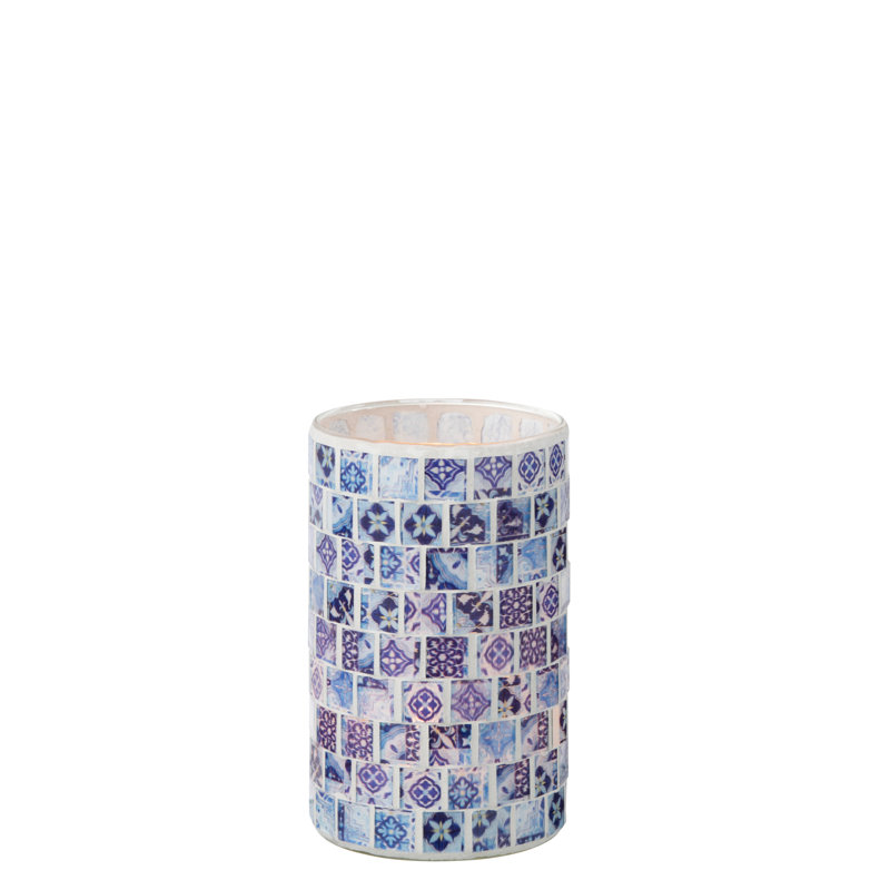 Glass Tabletop Tealight Holder, 9.3cm H x 9.3cm W x 9.3cm D