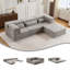 Canapé-lit 118,11 po en L gris clair sans assemblage pour appartement-1966567785