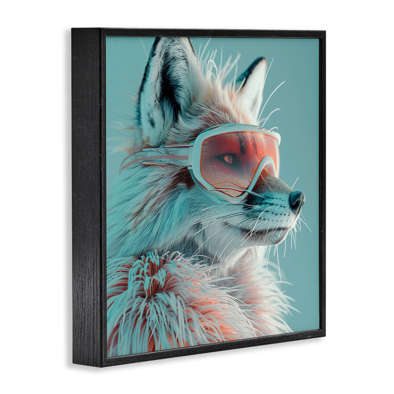 «Winter Whimsy Fox», art de la giclée encadrée par Lazar Studio, Giclée encadrée noir minuit, H 17 po x l 17 po