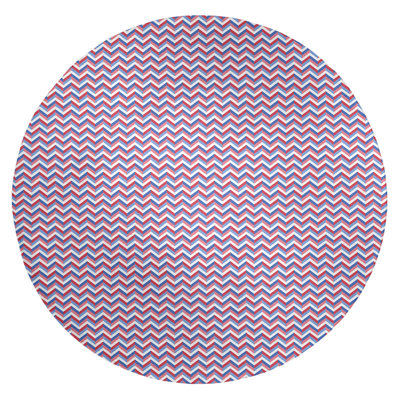 Tapis rouge/bleu à chevrons fait main