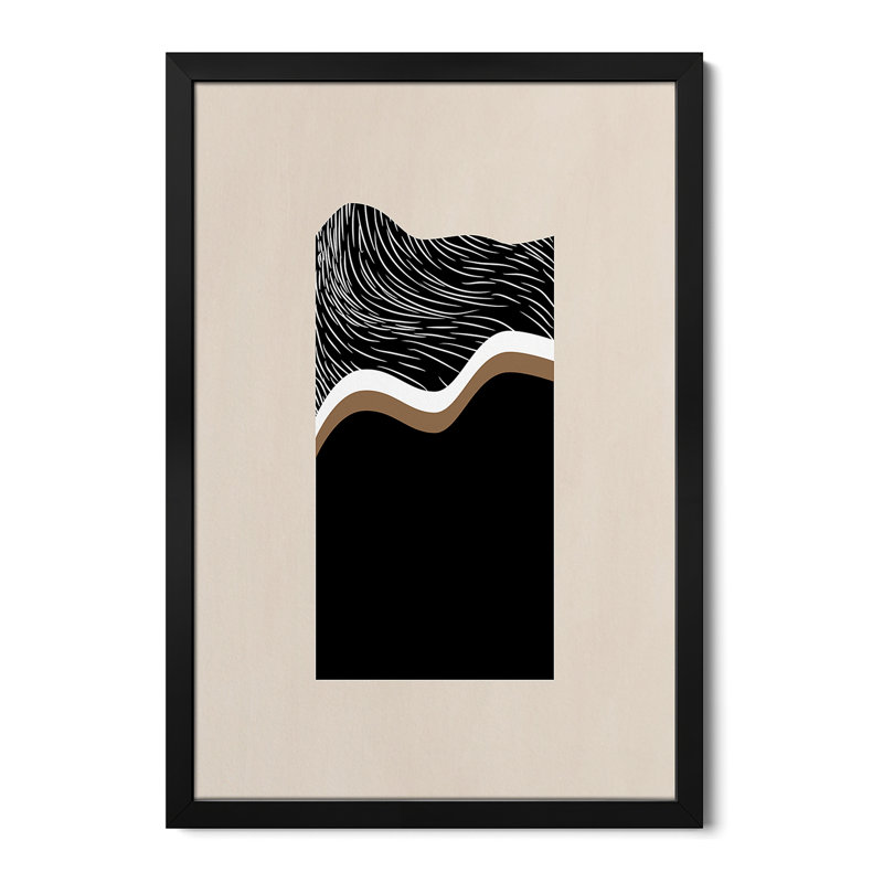 Ondes monochromes - reproduction d'art murale - affiche de galerie, H 24 po x l 16 po