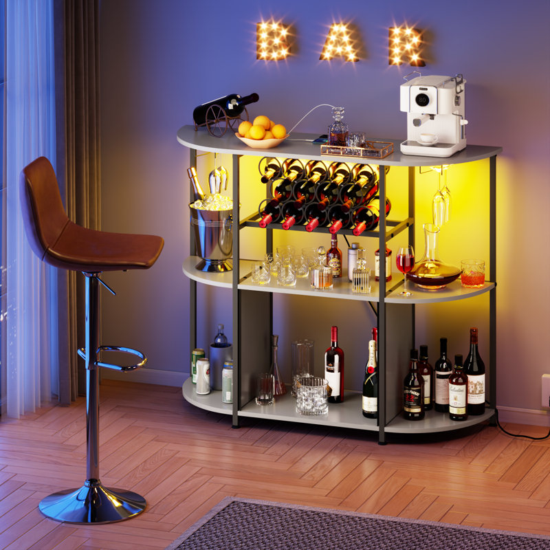 Wine Bar Cabinet, Gray