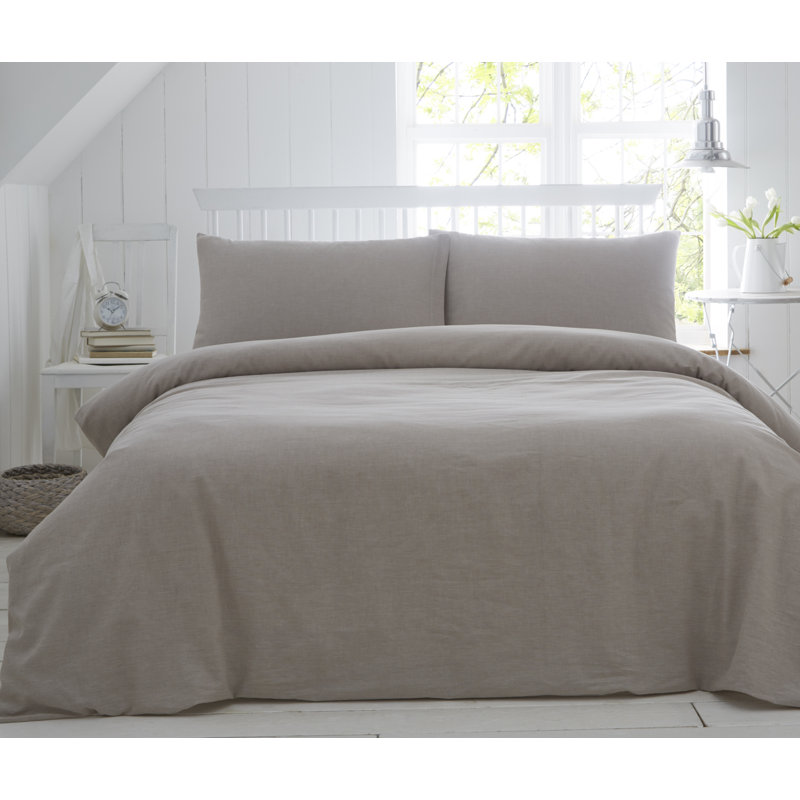 Silwell Cotton Blend Solid Colour Duvet Cover Set with Pillowcases Included, Double Duvet Cover + 2 Standard Pillowcases