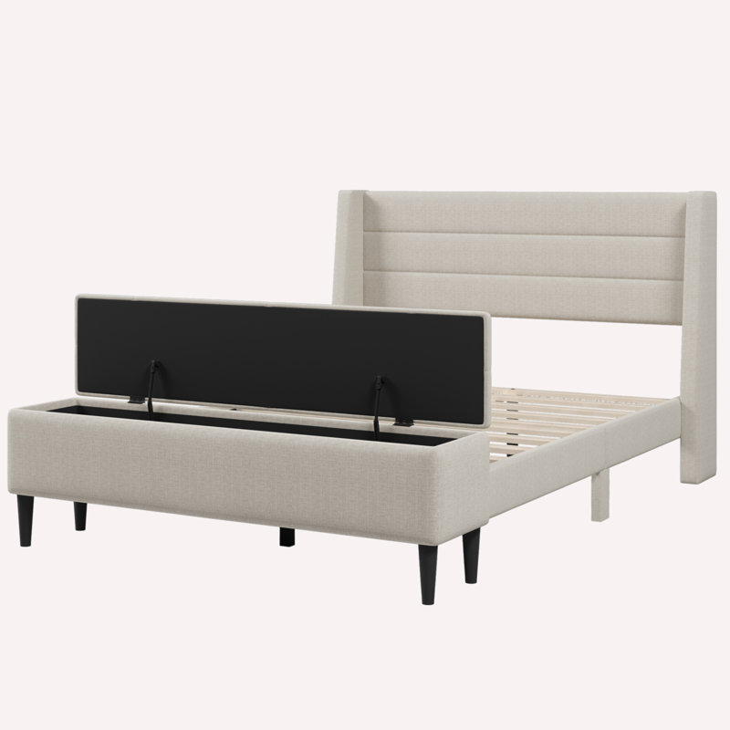 Structure rembourrée avec repose-pieds Chatmon, Beige