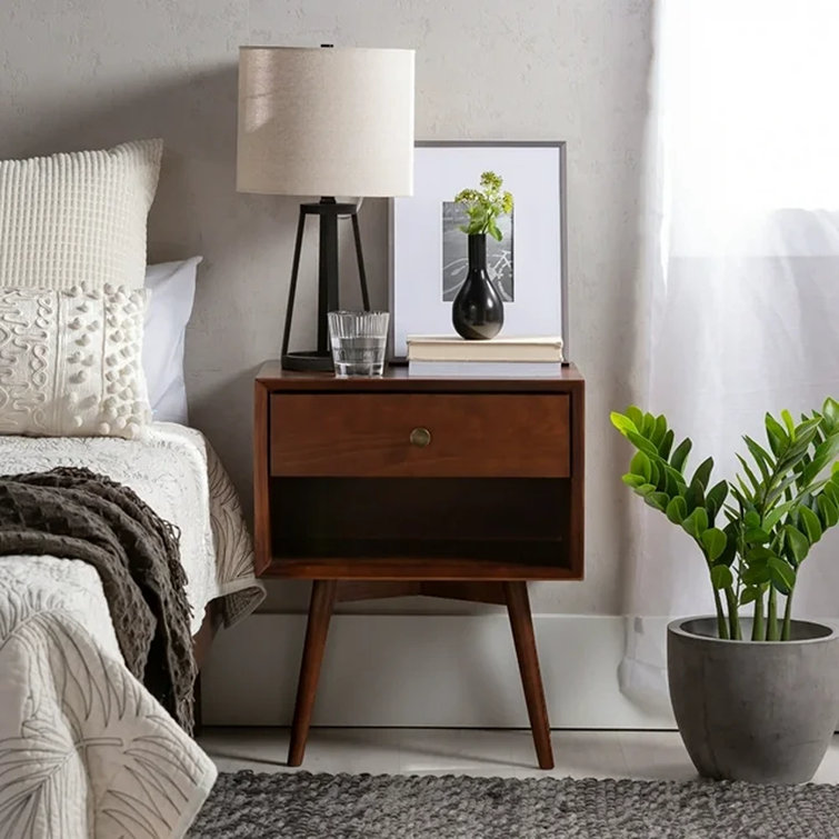 Henline 1-Drawer Solid Wood Nightstand