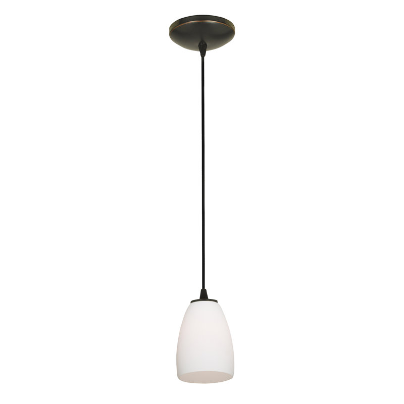 Phinney 1 - Light Single Pendant, Opal, Oil Rubbed Bronze