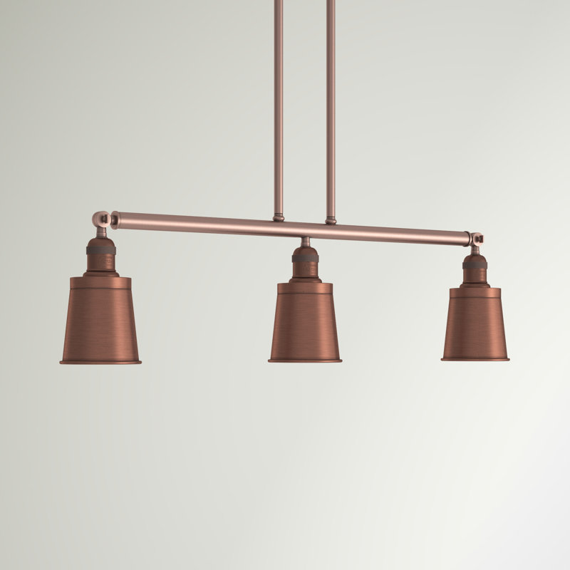 Luminaire suspendu linéaire à 3 lumières pour îlot de cuisine Lavender Hill, H 5,13 po x l 36 po x P 5,25 po, Nickel poli