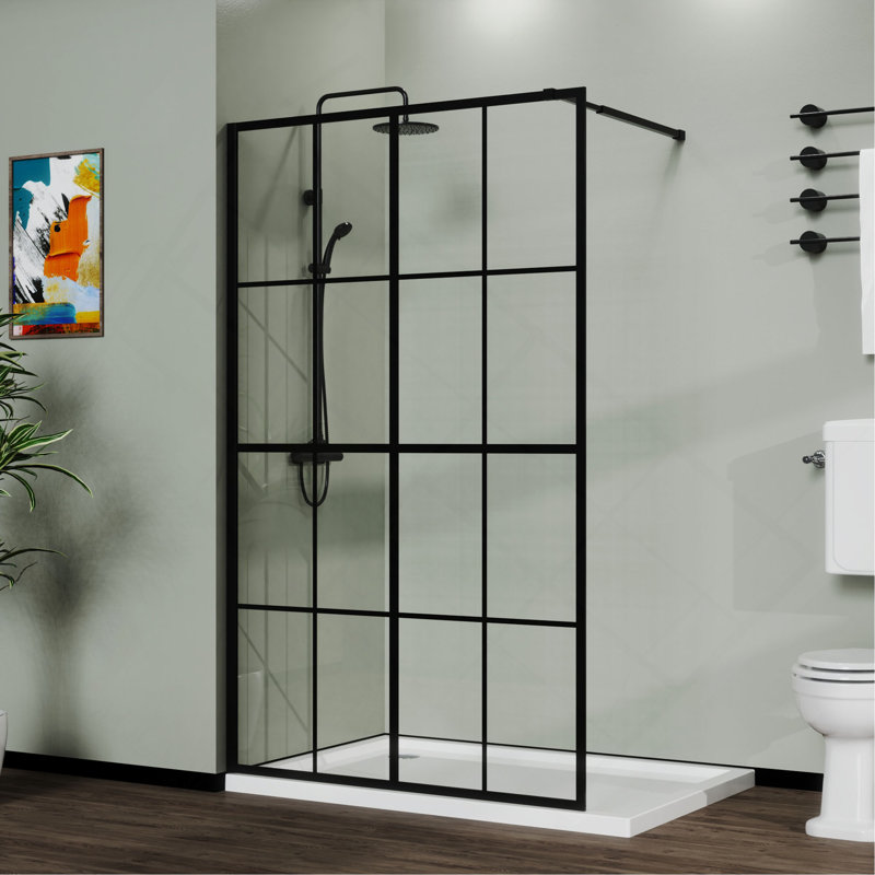 46" X 72" Shower Screen Walk-In Wet-Room Black