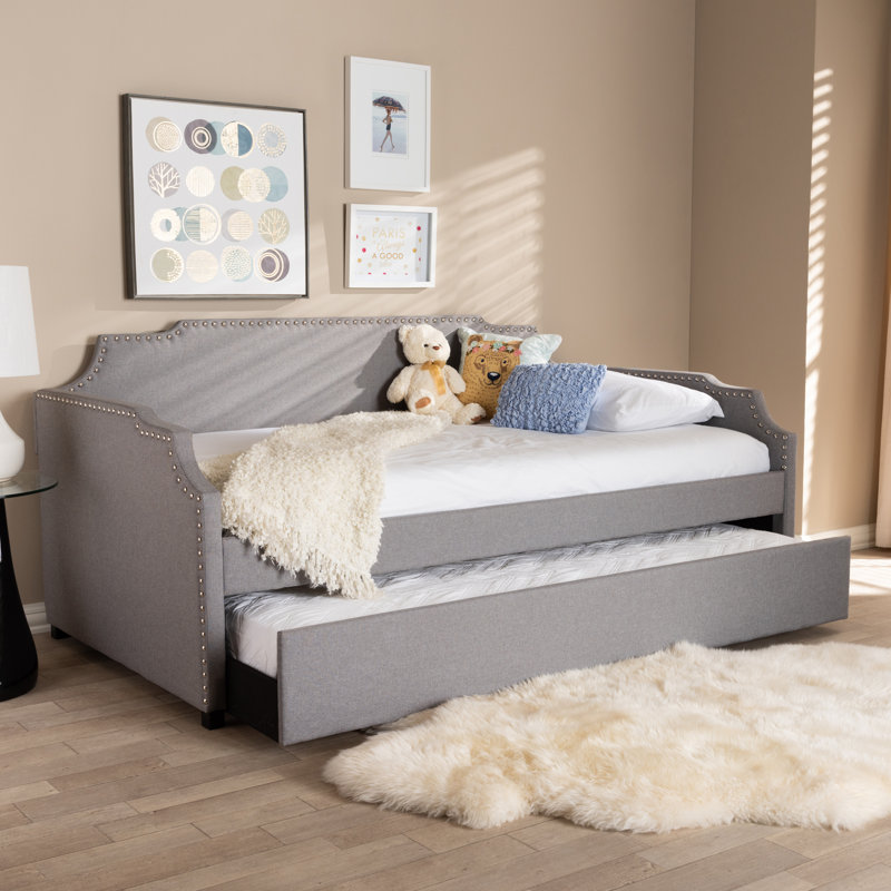 Upholstered Daybed, Light Gray