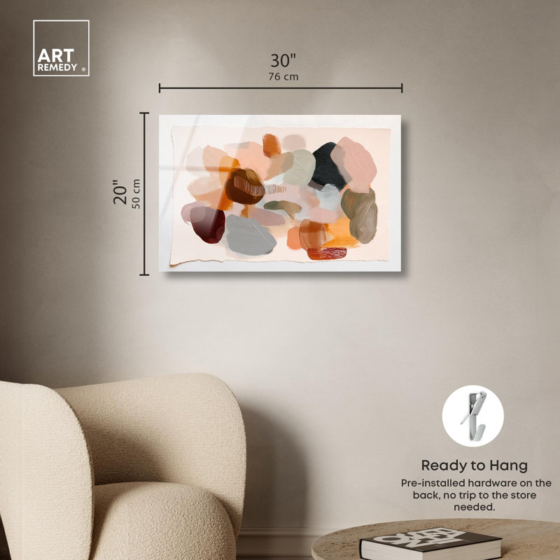«Sediment Layers I», reproduction d'art abstrait par Art Remedy, H 20 po x l 30 po