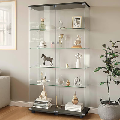 Glass Display Cabinet with 5 Shelves