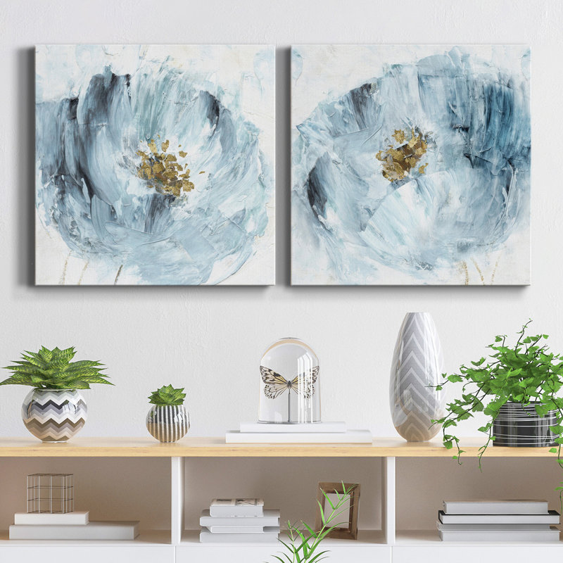 «Blue Serenity I», ensemble de 2 reproductions sur toiles tendues, H 32 po x l 64 po x P 1,5 po