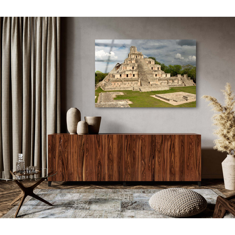 Edzna Mayan Ruins, Mesoamerican Architecture, Acrylic Wall Decor, 24" H x 36" W x 2" D