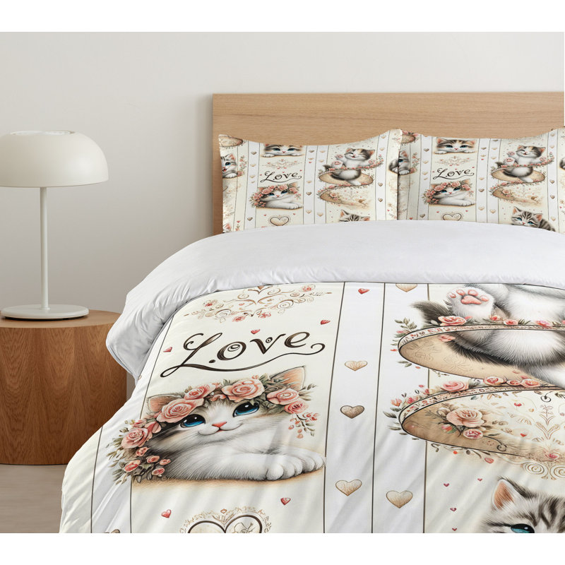 Cat Duvet Cover, Queen Duvet Cover + 2 Standard Shams