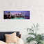 An Illuminated Brooklyn Bridge With Lower Manhattan's Financial District Skyline In The Background, New York City, New York - No Frame Panoramic Print on Canvas-217589064