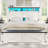 Queen Size Farmhouse Metal Bed Frame, Antique White Platform Bed with LED Headboard, Charging Station and Storage Ottoman, Sturdy Bed for Teen Room-1873563149-1856255954