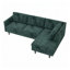 Canapé modulaire 3 places avec structure en bois d'ingénierie Talmadge, revêtement en velours-polyester gris anthracite ou vert