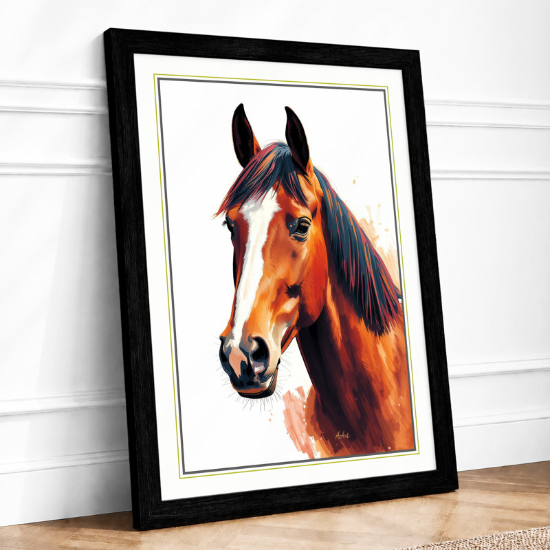 Noble Steed Modern - Framed Print, A1 - 84.1 x 59.4 cm, Black