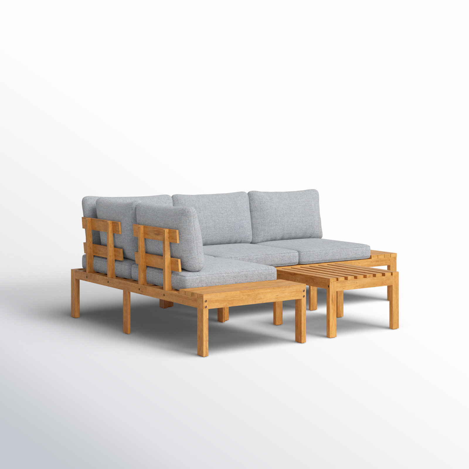 Tempo 4-Person Eucalyptus Patio Seating Group, Gray