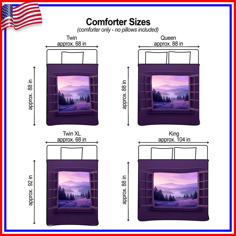 Lavender Mountain View Comforter, Twin