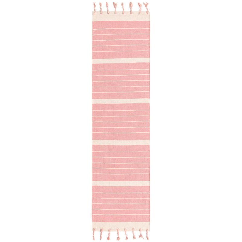 Yellville Cotton Striped Indoor Rug, Runner 2'7" x 12'