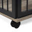 Cage pour chien avec rangement double couche et finition rouille, porte de chenil coulissante grise,