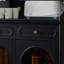 Buffet en bois massif noir-72635711