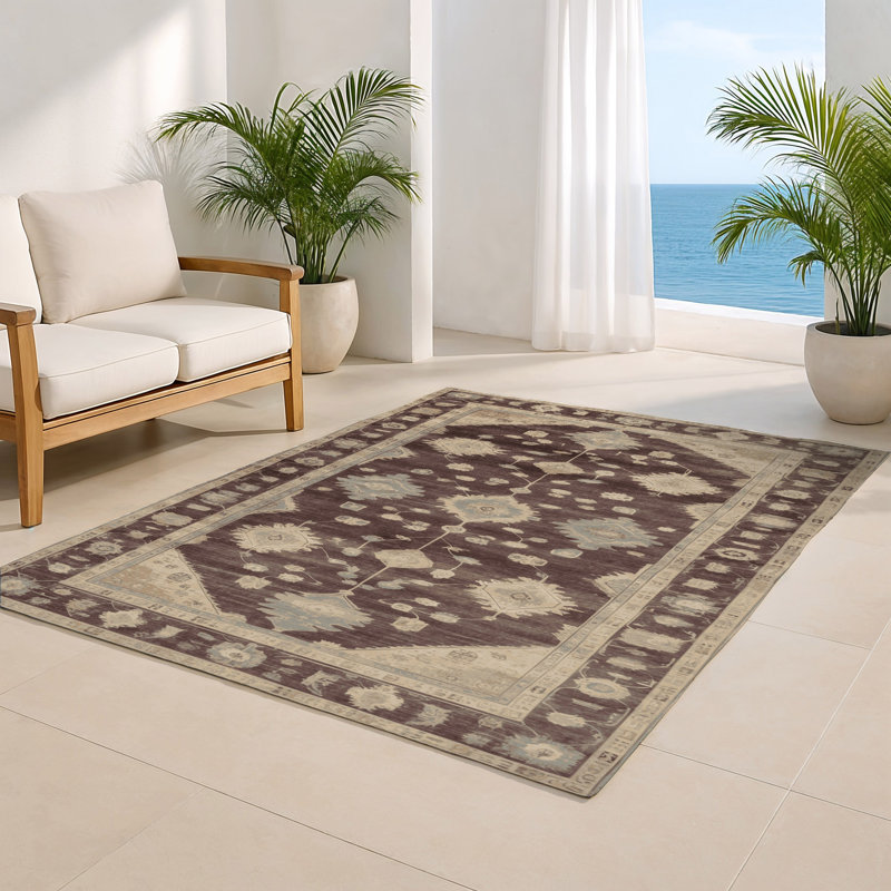 Overdyed Brown Indoor and Outdoor Area Rug, Rectangle 2' x 3'