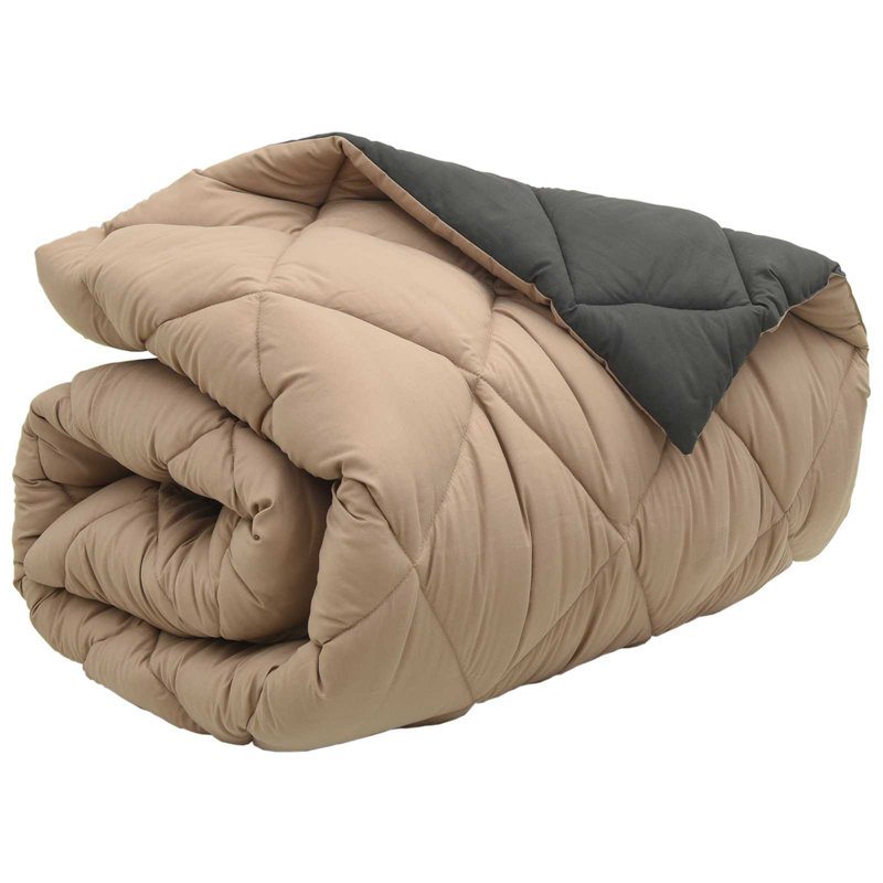  Winter Duvet Anthracite And Taupe   Microfiber, 135 x 220 cm