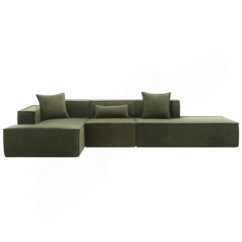 Ensemble de canapé modulaire Boneless, Orienté à gauche (vu de face), Vert