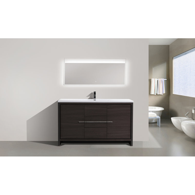 Ensemble de meuble-lavabo simple 59 po Lefebvre, Chêne gris