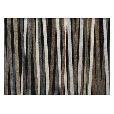  Machine Washable Indoor/Outdoor Chantille ACN997 Gray Area Rug