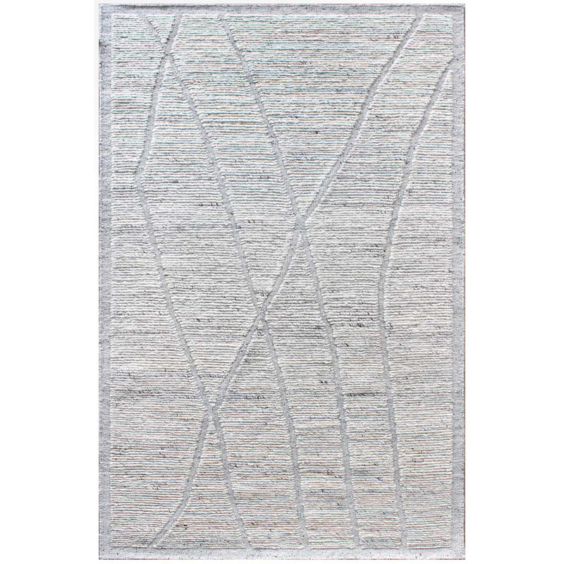 Wool Area Rug in Ivory, Rectangle 8' x 10'