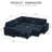 Modular Velvet Pull Out Bed With Storage Ottoman For Living Room Bedroom Apartment-848953533