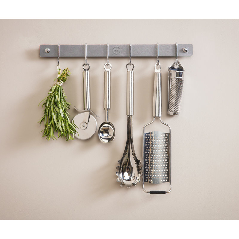Metal Rectangle Utensil Crock, Grey