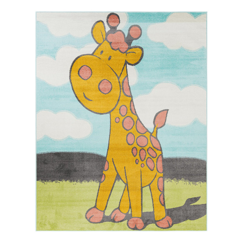 Unique Loom Giraffe Whimsy Kids Rug, Rectangle 7' 10" x 10' 0"