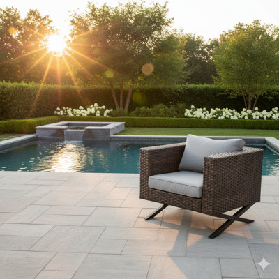 Boydston Wicker Outdoor Lounge Chair with Cushion