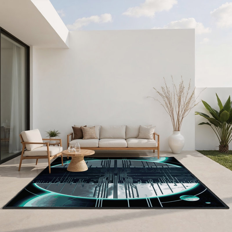 Pulsar Bloom Indoor And Outdoor Area Rug, Rectangle 2' x 3'