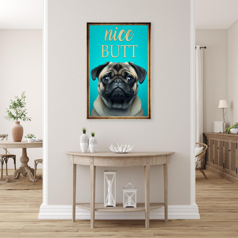 «Pug Dog», joli bout sur toile, impression, H 36 po x l 24 po x P 1,25 po