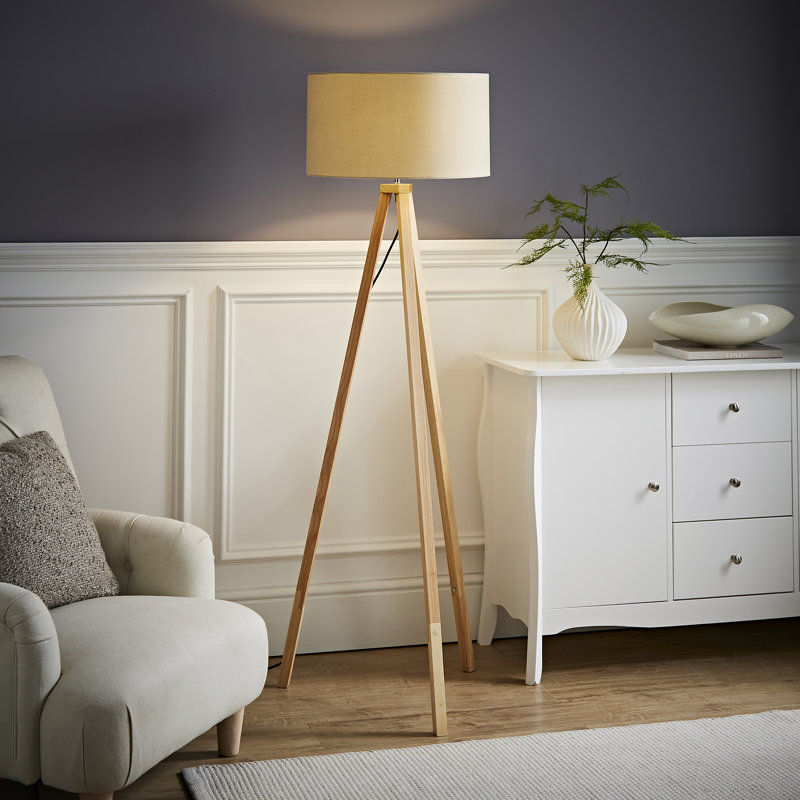 130cm Tripod Floor Lamp, Beige
